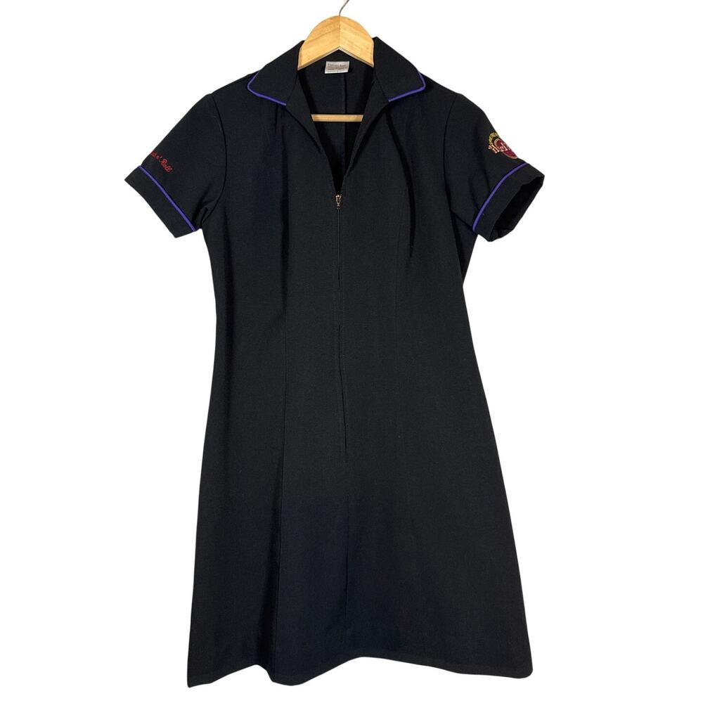 Vintage Hard Rock Cafe Waitress Uniform Dress Black Retro Womens 2 Rockabilly